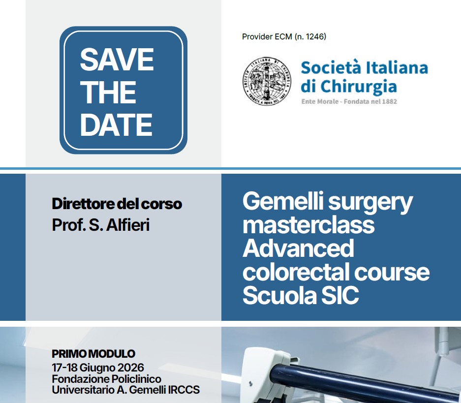 Gemelli surgery masterclass Advanced colorectal course Scuola SIC