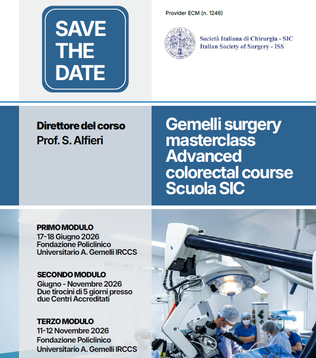 Gemelli surgery masterclass Advanced colorectal course Scuola SIC