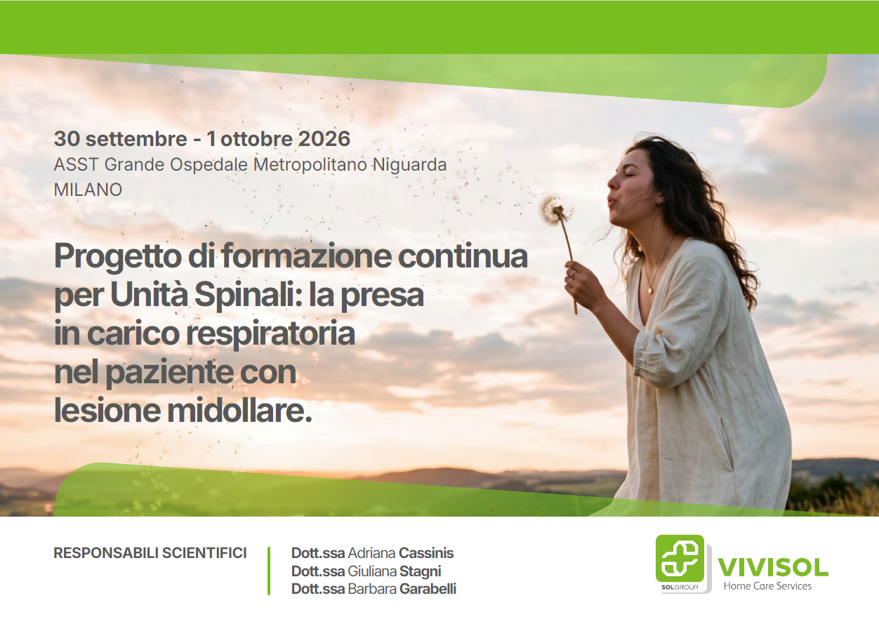 Progetto di formazione continua per Unità Spinali: la presa in carico respiratoria nel paziente con lesione midollare.
